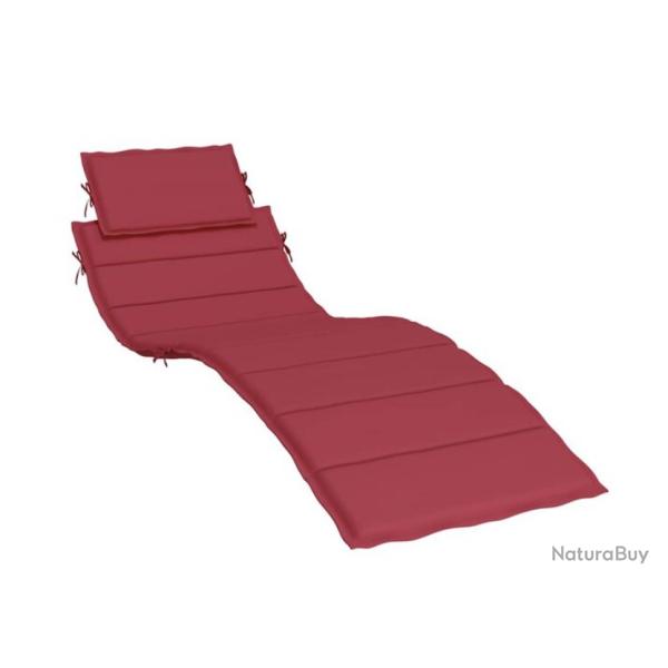 Coussin chaise longue tissu Oxford rouge bordeaux 186x58x4 cm imperm�able confortable