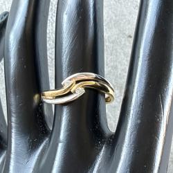 Grande bague 2 ors 18 carats avec diamants - taille 59
