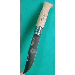 OPINEL  INOX  NO 8  .  ETAT NEUF ESTAMPILLE  :  GIGN  ( sur lame )  .