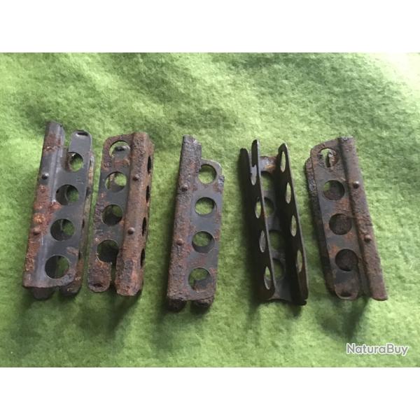 LOT DES 5 LAME CHARGEURS CLIPS POUR LEE ENFIELD