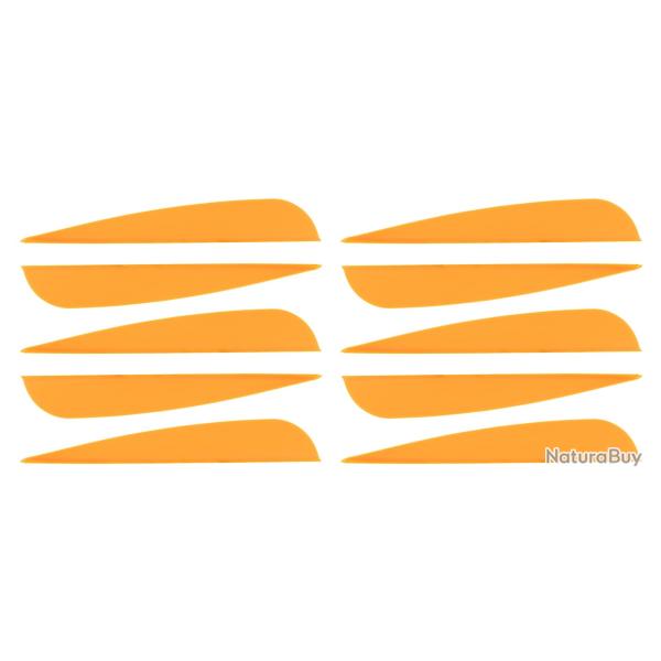 10 PLUMES PLASTIQUE PARABOLIQUES ORANGE