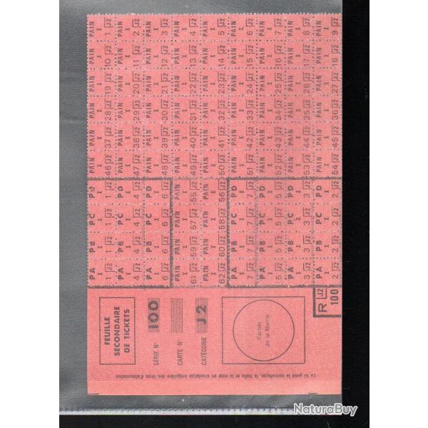 wwII, tickets de rationnement J2 , pain