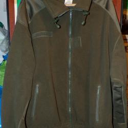 VESTE POLAIRE DE L'ARMEE FRANCAISE OCCASION , TAILLE 128 L SOIT TAILLE XXL ,AVEC LACET DE SERRAGE