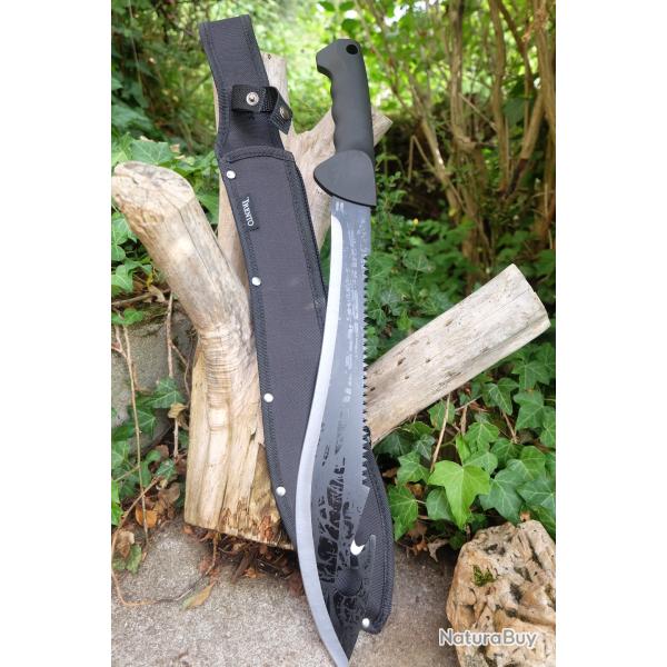 Grande Machette Army Lame Drop Point Acier 3Cr13 Scie Sur le Haut Manche ABS Etui Nylon Survival