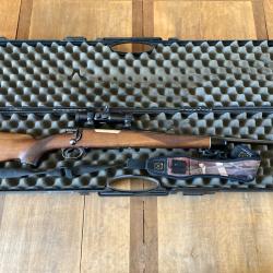 Carabine Zastava M70 cal 7x64 avec point rouge Tasco pro point ret K dot mallette et bretelle.