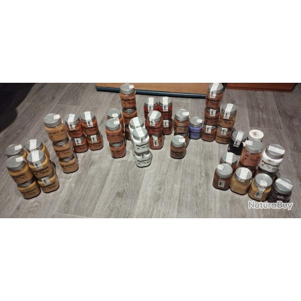 Pigments ocre peinture lot chaux ciment pl�tre 53 pots