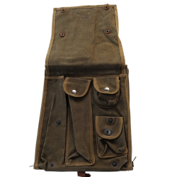 Porte-cartes Arm&eacute;e Fran&ccedil;aise mod&egrave;le 58 - &eacute;poque guerre d'Alg&eacute;rie, toile et cuir authentique