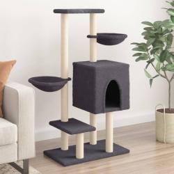 Arbre &agrave; chat avec griffoirs en sisal gris fonc&eacute; 117 cm