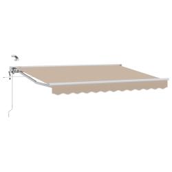 Auvent r&eacute;tractable &eacute;lectrique Beige et blanc 2,5 x 2 m