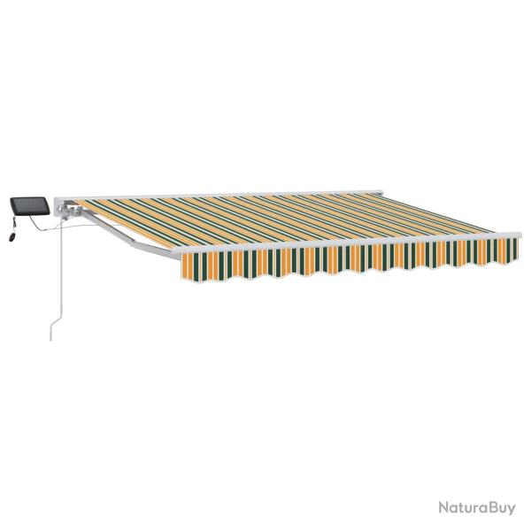 Cadre de store manuel avec LEDs Vert, Jaune, Blanc 3 x 2,5 m
