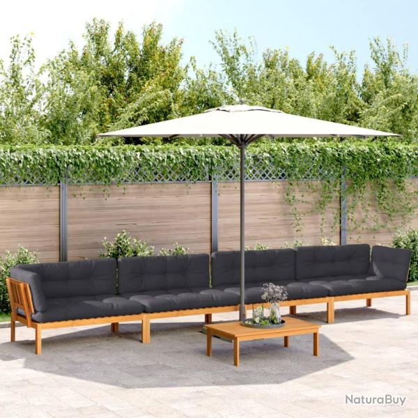 Salon palette de avec coussins 5pcs bois d'acacia massif