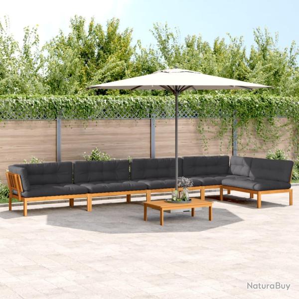 Salon palette de avec coussins 6pcs bois d'acacia massif