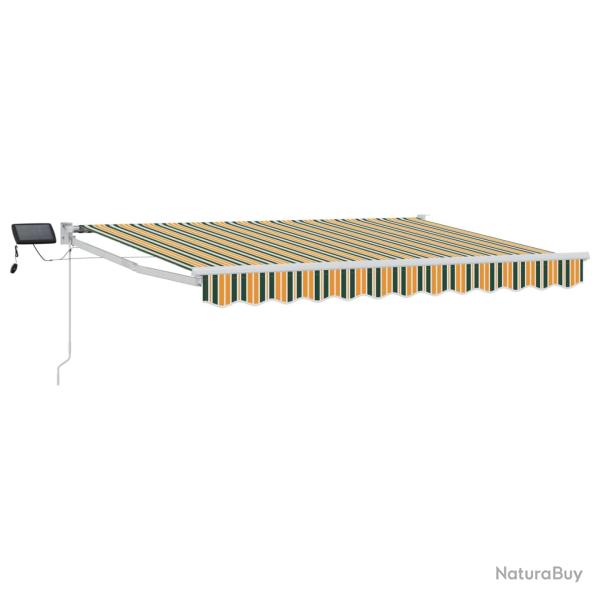 Store r�tractable manuel avec LEDs Vert, Jaune, Blanc 3 x 2,5 m