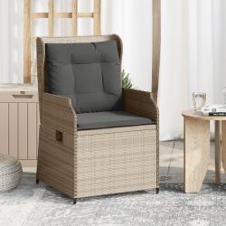 Chaises inclinables jardin lot de 2 et coussins r&eacute;sine tress&eacute;e