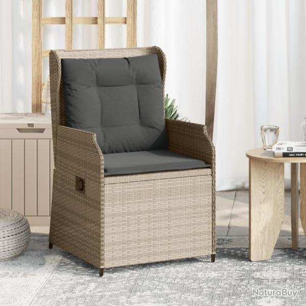 Chaises inclinables jardin lot de 2 et coussins r�sine tress�e