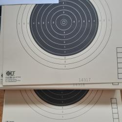 Cible carton ISSF 50m num&eacute;rot&eacute;e