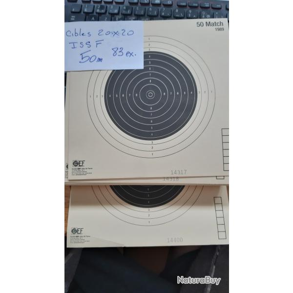 Cible carton ISSF 50m num�rot�e