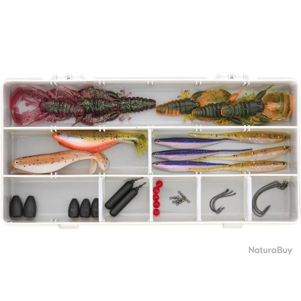 Kit de Leurres Westin Perch Box Dropshot + Texas & Carolina 1 bo�te / 18 leurres souples / 26 access