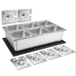 Saladette &agrave; Poser 6 Bacs GN 1/6,  en Acier Inoxydable