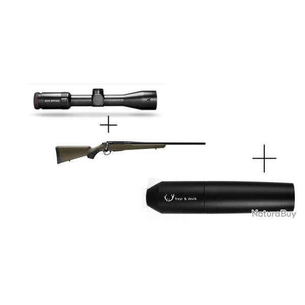 Pack Carbine TIKKA T3X Od Green 308W + Optique Kite + Mod�rateur FD269