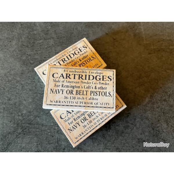 Lot de 3 bo�tes de cartouches calibre .36 - Inspiration historique (1850-1870)