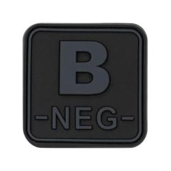 Bloodtype Square Rubber Patch B Neg - RAL7013 - R&eacute;f: 10345706400 - KBoutique