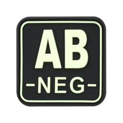Bloodtype Square Rubber Patch AB Neg - Flecktarn - R&eacute;f: 10345960100 - KBoutique