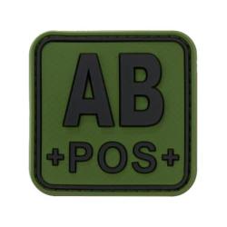 Bloodtype Square Rubber Patch AB Pos - R&eacute;f: 10345821400 - KBoutique