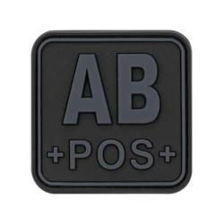Bloodtype Square Rubber Patch AB Pos - Glow - R&eacute;f: 10345806400 - KBoutique