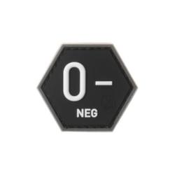 Bloodgroup Hexagon Rubber Patch 0 Neg - R&eacute;f: 10865151700 - KBoutique