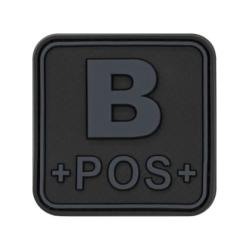 Bloodtype Square Rubber Patch B Pos - Blackmedic - R&eacute;f: 10345606400 - KBoutique