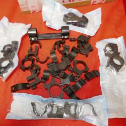 Lot de colliers optique pour carabine petit calibre (22 LR et air comprim&eacute;)