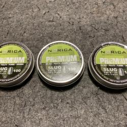 Lot de 3 boites soit 300 plombs Norica cal 9mm/.35 poids 4.85g / 75 grains lot10