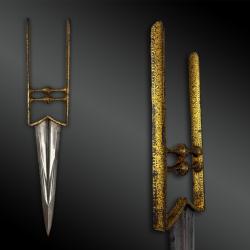 POIGNARD appel&eacute; Katar Djamadhar - Empire moghol, Inde - D&eacute;but du XIX&egrave;me si&egrave;cle