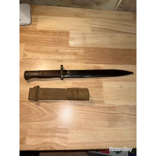 BAIONNETTE ISRAEL 1884-98, SUPERBE FOURREAU ALLEMAND 1938 COMPLETE