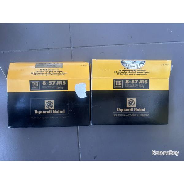lot de 30 balles RWS8x57 jrs a vendre aux ench�re, d�stockage armurerie
