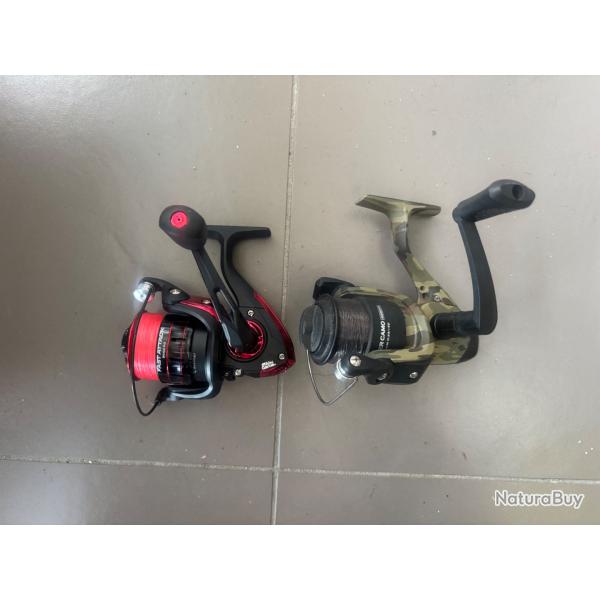 lot de deux moulinets de peche a vendre aux ench�res mitchelle et abu garcia avec fil