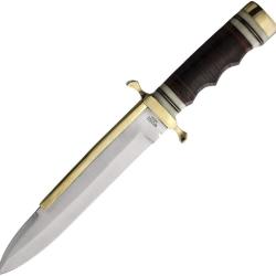 Couteau &agrave; lame fixe Rough Rider Stacked Leather Bowie