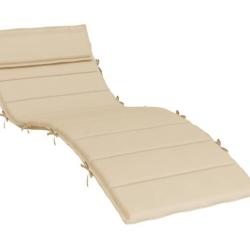Coussin chaise longue tissu Oxford beige 180x60x4 cm imperm&eacute;able confort