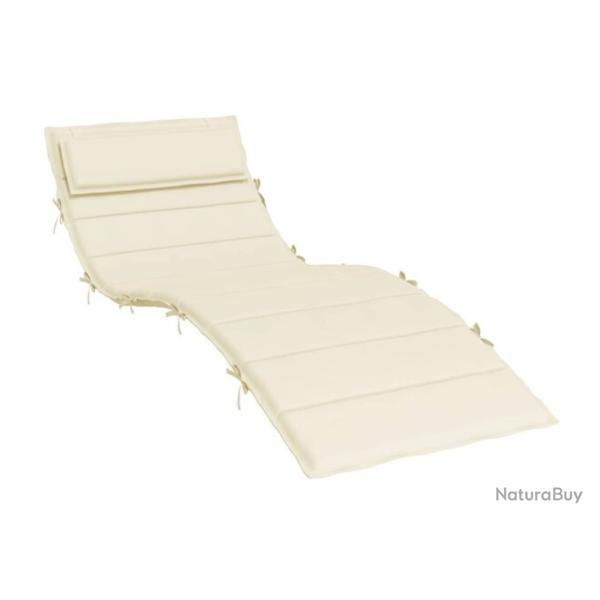 Coussin chaise longue tissu Oxford creme 180x60x4 cm imperm�able confort