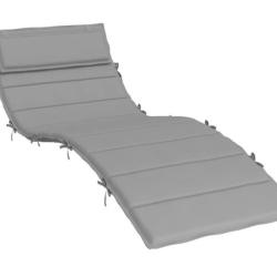 Coussin chaise longue tissu Oxford gris 180x60x4 cm imperm&eacute;able confort