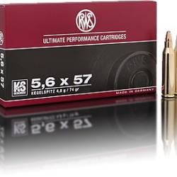 1 Boite de Balles RWS 5.6x57 KS 74GR