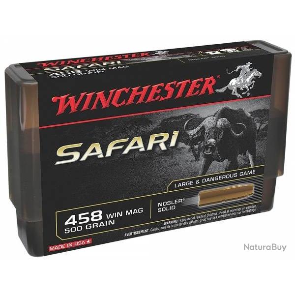 1 Boite de Balles Winchester 458 Win Mag Nosler Supreme Safari 500gr