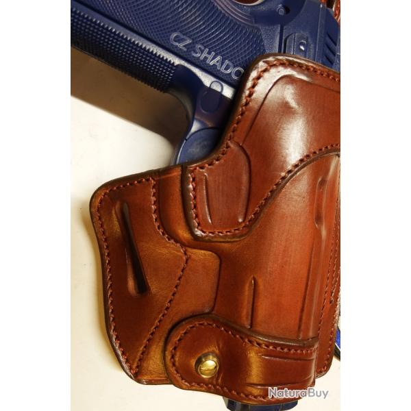 ETUI galet CUIR "P.M.S." pour CZ SHADOW 2 COMPACT (Entreprise Artisanale Fran�aise)