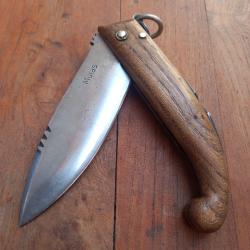 Joli Couteau &agrave; Palme Artisanal MULAS Manche en Ch&ecirc;ne
