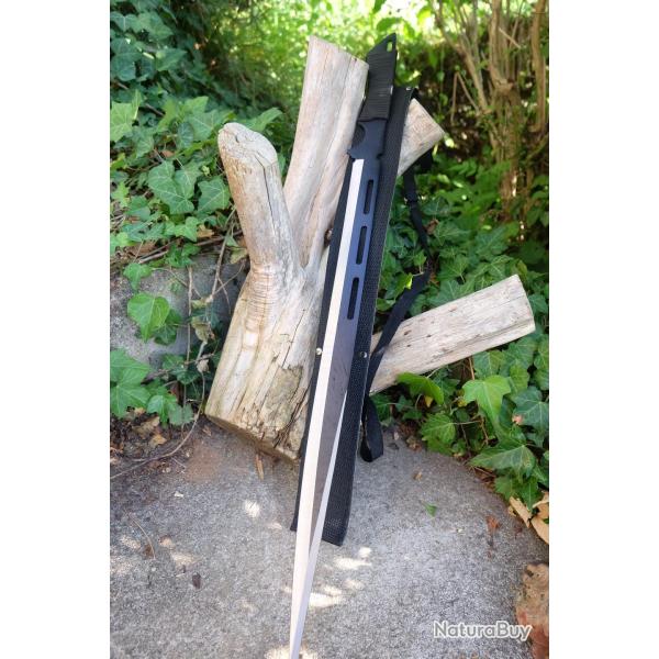 Sabre Ninja Ep�e Machette Lame Acier 3Cr13 Manche Corde Tress�e Etui Nylon Sp�cial Home Jacking 01