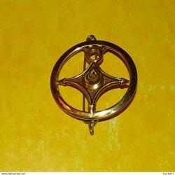 Insigne de b&eacute;ret, Unit&eacute;s Sahariennes, dos lisse embouti grav&eacute;, croix du sud Agad&eacute;s avec croissant et