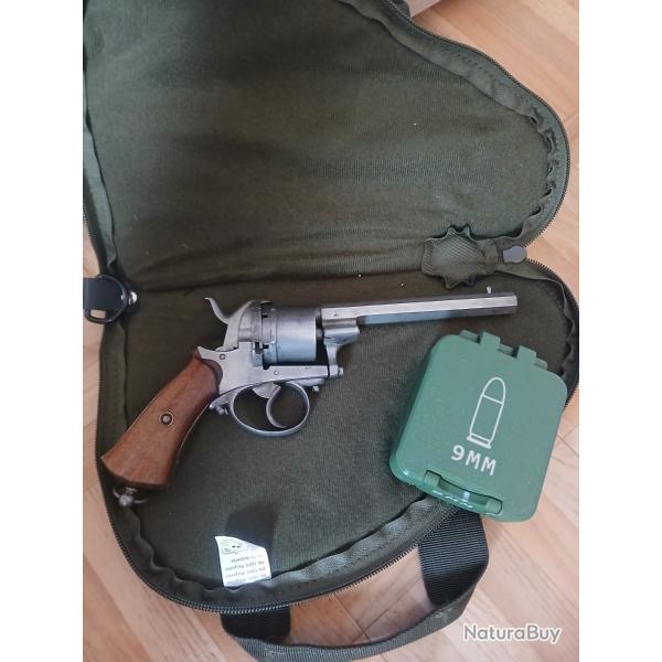 Pistolet a broche 9mm lefaucheux avec munition