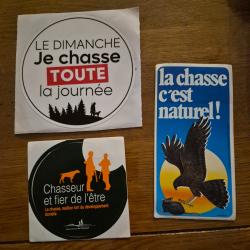Lot d autocollants de chasse , chasseurs de France