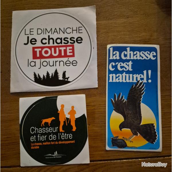 Lot d autocollants de chasse , chasseurs de France